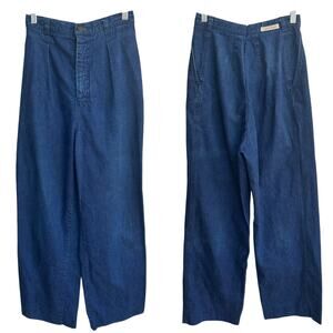 Calvin Klein Vintage 1980s Denim Trousers High Waist Pleated Straight Leg Jeans